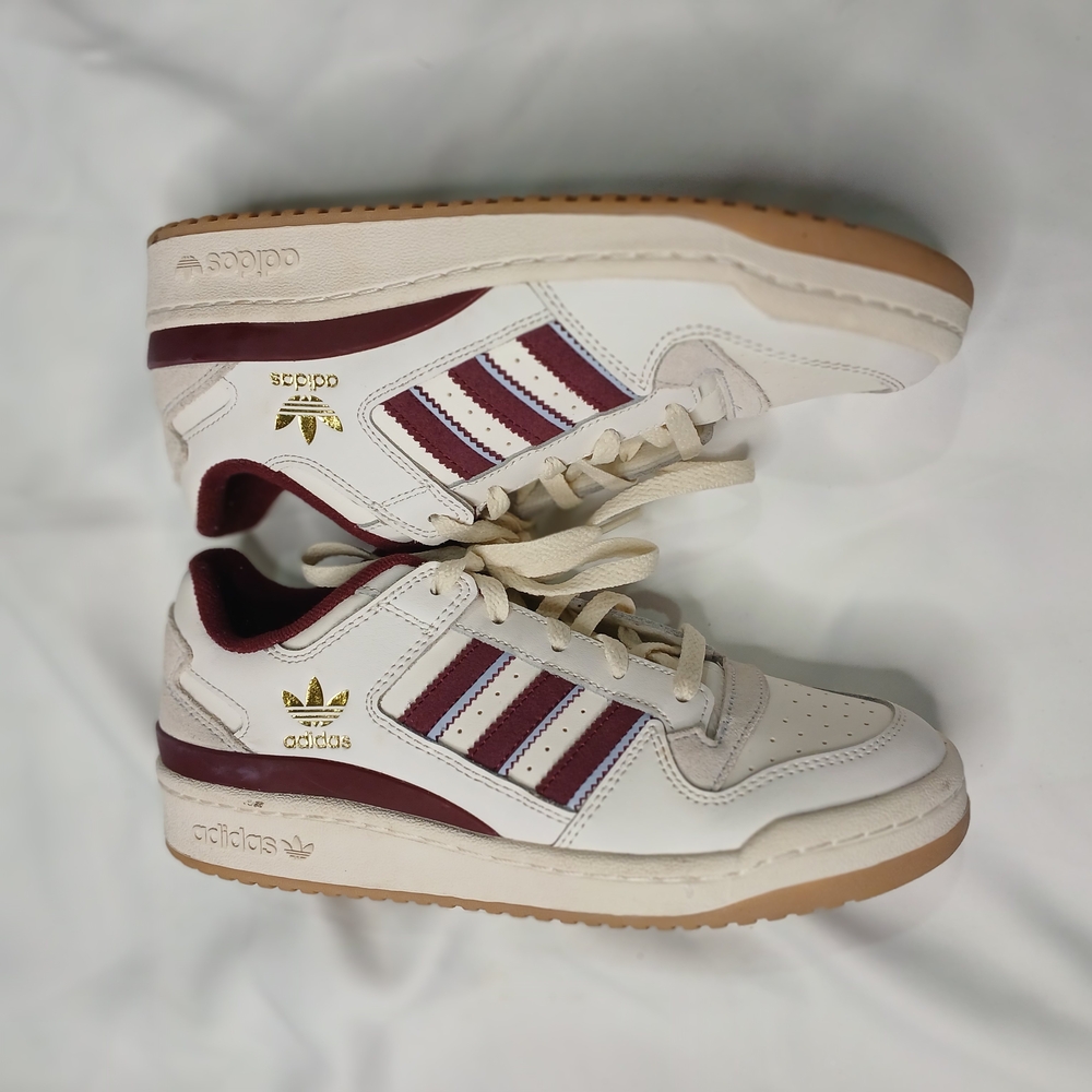 adidas White and Burgundy Boat Shoes